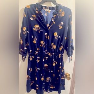 Size XL Dark Blue Floral Blush Dress